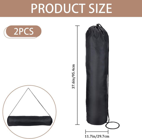 CRASPIRE 2Pcs Large Storage Bags 11.69x37.56 inch Black Travel Bracket Drawstring Bags Laundry Clothes Bags Long Packaging Bags Foldable Heavy Dut...