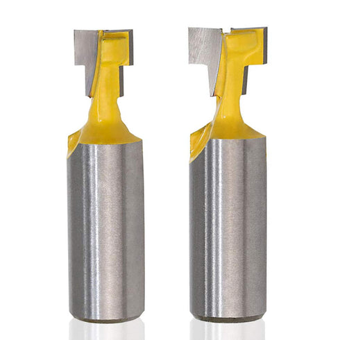 Saiper 1/2 Inch Shank Keyhole Router Bit Set T-Slot Woodworking Grooving Router Bits (3/8 & 1/2 Inch Blade Diameter) Slotting Milling Cutter for P...