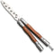 Little World Butterfly Knife - 1 Pack Trainer Practice Tool Steel Metal - Folding Knife Unsharpened with Wood Handle - Training Knife Practicing F...