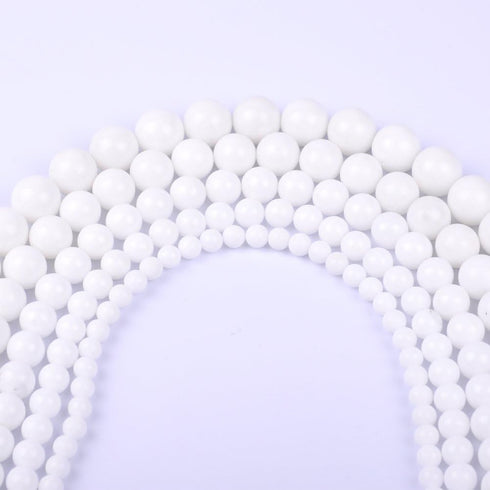 Natural Round Dyed Jade Loose Stone Beads Bulk for Jewelry Making 4MM, 6MM, 8MM, 10MM,12MM (8MM, White Porcelain)...