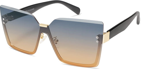 SOJOS Trendy Square Oversized Sunglasses Womens Big Rimless UV400 Ladies Shades SJ1160...