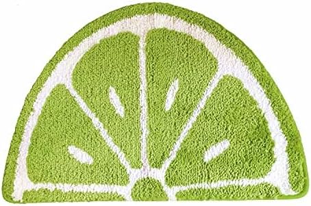 Baby Playtime Cozy Lemon Cute Fruits Half Round Shaped Bedroom Bathroom Doorway Kitchen Floor Rug Carpet Water Absorption Non-Slip mat for Kid's R...
