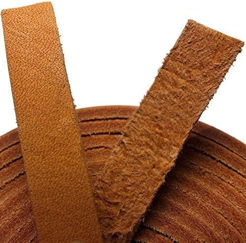 TOFL Genuine Top-Grain Leather Strap | 72 Inches Long | 3/8 Inch Wide | 1/8 Inch Thick (7-8 oz) | 1 Leather Strip for DIY Arts & Craft Projects, C...