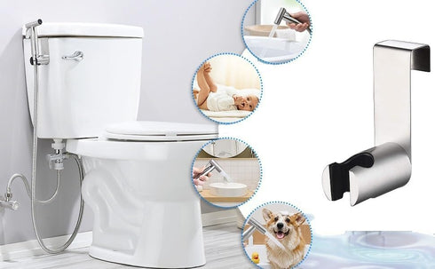 Handheld Bidet Sprayer for Toilet,Toilet Bidet Sprayer Holder,Portable Pet Shower,Toilet Water Sprayer,Bidet Attachment Bathroom Stainless Steel S...