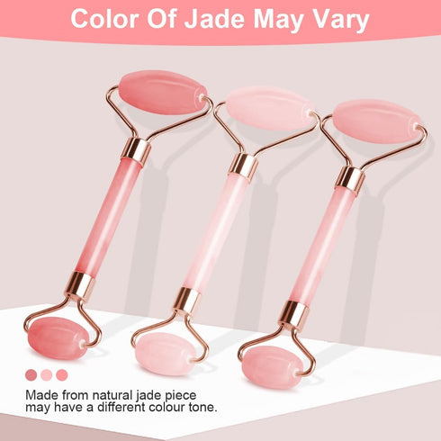 Gua Sha Facial Tools & Jade Roller Set for Face Guasha Tool for Face Ice Roller for Skin Care Gua Sha Stone Board Set for Reduce Puffiness and Imp...