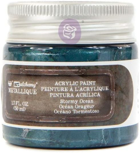Prima Marketing Finnabair Art Alchemy Metallique Acrylic Paint 1.7oz-Stormy Ocean...