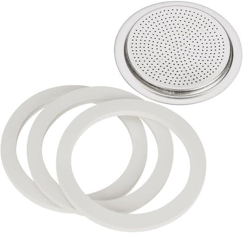 Bialetti Moka Express 6 Cup Replacement Filter and 3 Gaskets , White...