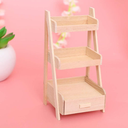 EXCEART 2pcs 1: 12 Dollhouse Wooden Flower Stands 3 Tier Plant- Shelves Stand Rack Miniature Model Ornament Home Indoor Outdoor Decor...
