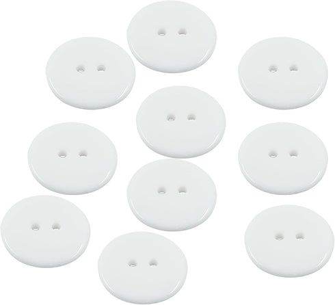 50 Pcs Premium 2-Hole Resin Sewing Buttons - White Round Mixed Buttons for Sewing, DIY, and Holiday Decoration (White)...
