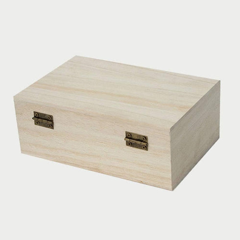Zhou Pine Wood Storage Box - Natural DIY Accessories Set with Hinged Lid and Front Buckle, Perfect for Art Lovers and Family Collections...