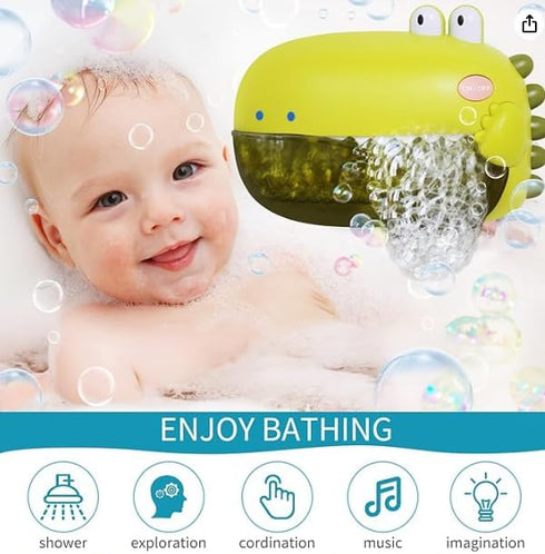 Grechi Dinosaur Bath Toys,Baby Bath Toys for The Baby Bathtub,Toddler Bath Toys Automatic Bubble Machine,Plays 12 Children’s Songs,Bath Toy Makes ...