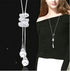 Cathercing Spiral Pearl Pendant Long Necklace for Women Sweater Chain Statement Necklace Choker Adjustable Elegant Jewelry Crystal Accessories Dre...