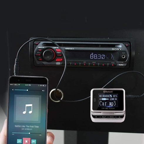 Bluetooth FM Transmitter for Car, Wireless Car Radio Adapter, Handsfree Auto Kit with Remote Control, MP3 Music Player Support USB Charger Siri Go...
