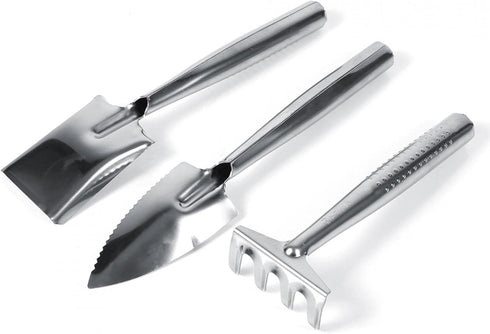 3 Pcs Set Mini Gardening Plant Pot Tools Small Handheld Shovel Spade Rake Gardening Work Set Kids Toy Gifts for Succulent Cactus Herbs Indoor Mini...