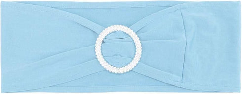 Tvoip 10PCS Chair Cover Stretch Band with Buckle Slider Sashes Bow Wedding Banquet Chair Decoration (Light Blue)...
