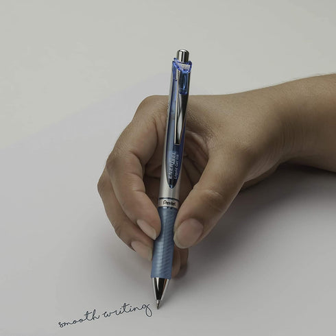 Pentel EnerGel 0.7 mm Liquid Gel Ink Pens - Pack of 5 Sky Blue Deluxe RTX Energel Pens with 3 Refills...