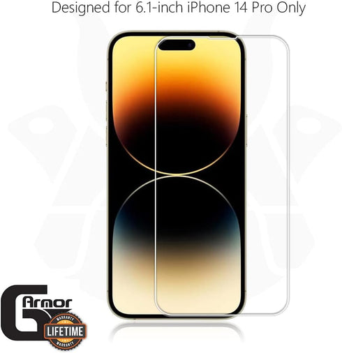 2 Pack Screen Protector for iPhone 14 Pro (6.1 inches) - Tempered Glass Protective Screen Cover, Phone Case Friendly, Lifetime Replacement......