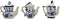 Kurt Adler Porcelain Delft Blue Teapot Ornament, Set OF 3 for Christmas...