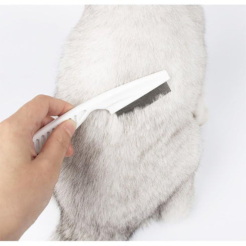 2Pcs White Flea Comb for Dogs and Cats,Pet Flea Comb,Multifunctional Pet Hair Comb Flea and Tear Stain Removal,Flea Comb for Dogs,Flea Comb for ca...