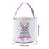 Cootato Easter Bunny Basket Bags for Kids, Stripe Rabbit Pattern Egg Basket Hunt Bags Personalized Canvas Cotton Bucket with Fluffy Tail for Easte...