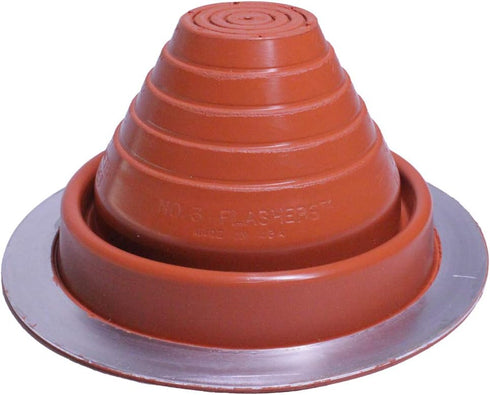 #3 Silicone High Temp Flexible Roof Jack Pipe Boot Metal Roofing Pipe Flashing (Pipe OD 1/4" to 5") - 100% Made in The USA...