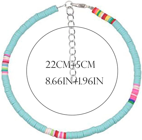 Boho Anklets Set Friendship Clay Ankle Bracelets Beach Foot Jewelry Adjustable for Women and Girls...