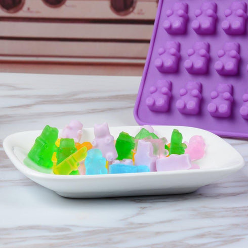 Gummy Molds Bear Candy Silicone - Mini Size Chocolate Gummy Molds with 2 Droppers Nonstick Food Grade Silicone Pack of 4...