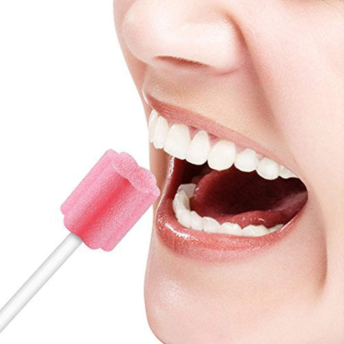100PCS Disposable Mouth Swabs Sponge - Unflavored & Sterile Oral Swabs Dental Swabsticks for Mouth Cleaning...