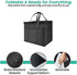 XXL Insulated Cooler Bag and Food Warmer for Delivery & Grocery Shopping with Zippered Top, Black (1 pack)...