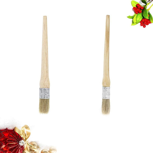 2PCS Round Paint Brush Wooden Handle Different Size 20mm 25mm Acrylic Watercolor Oil Painting Beginner Tool Furniture Waxing Brush...