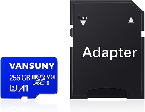 Vansuny Micro SD Card 256GB microSDXC Memory Card with SD Adapter A1 App Performance V30 4K Video Recording C10 U3 Micro SD for Phone, Security Ca...