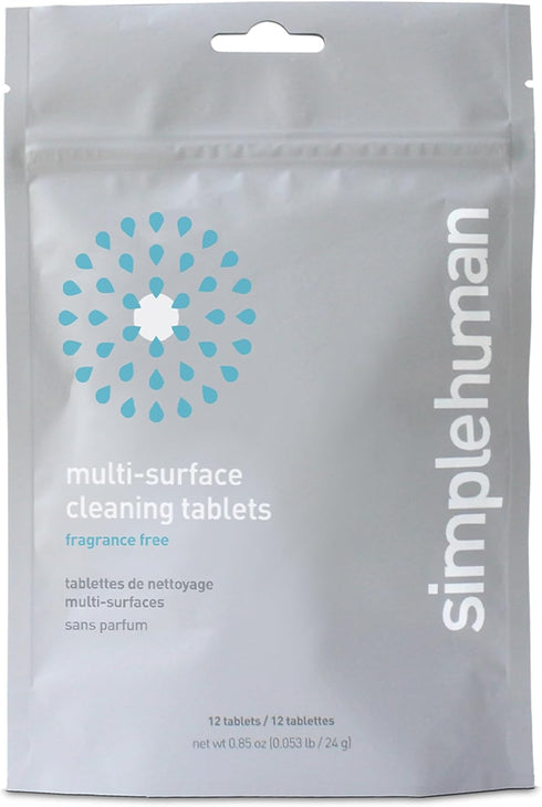 simplehuman multi-surface cleaning tablets, fragrance free, 12 tablets (yields 6 oz cleaner each)...