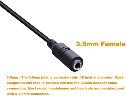 Headset Adapter Converter Standard Female RJ9 to 3.5mm Plug Handset/Headset Plug for Ciscoo Office Telephone and Plantronicss Amplifier: M10 M12 M...
