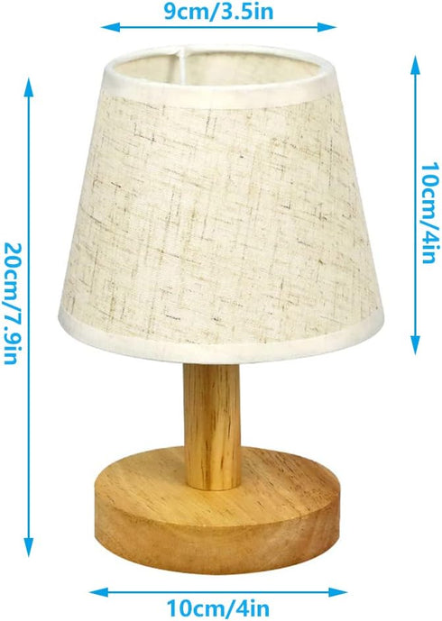 Small Table Lamp,Bedside Table Lamp,Wooden Bedside Lamp Simple Bedroom Lamp Linen Shade Mini Desk Lamp Night Light Nightstand Lamp for Bedroom,Liv...
