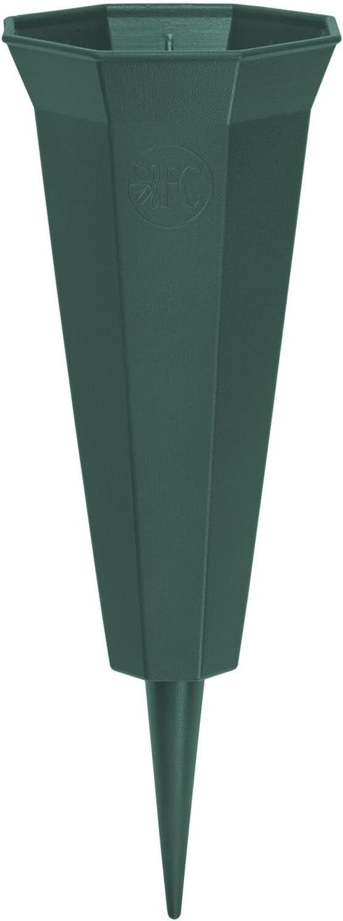 FloraCraft Affinity Plastic Cemetery Vase with Permanent Spike 4.4 inch x 12.75 inch Green...