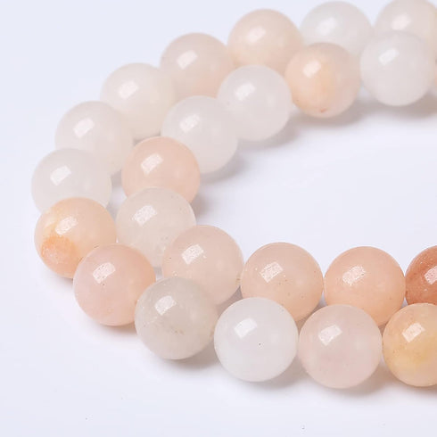 46PCS 8mm Natural Pink Aventurine Gemstone Beads Round Loose Spacer Stone Beads for Jewelry Making DIY Bracelet Necklace Materials 15"...