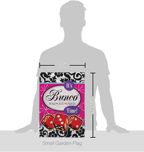 Breeze Decor It's Bunco Time Garden Flag Interests Games Night Dice Poker Bingo Hobbies Leisure Activity House Decoration Banner Small Yard Gift D...