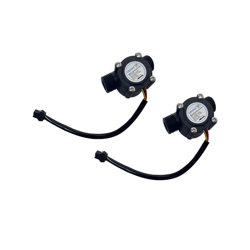 1/2" Water Flow Sensor Food-Grade Switch Hall Effect Flowmeter Fluid Meter Counter 1-30L/min (Pack of 2)...