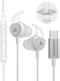 USB C Headphones, Type C Earbuds Magnetic Wired Earphones with Microphone and Volume Control Compatible with Google Pixel Xiaomi Samsung Oneplus S...