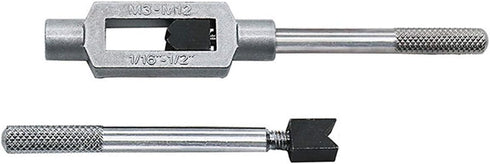 8pcs Metric Thread Machine Taps Set, Hand Screw Thread Plug Taps M3 M4 M5 M6 M8 M10 M12 with Adjustable Tap Wrench 1/16-1/2''...