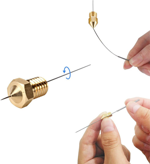 3 Set 3D Printer Nozzle Cleaning Kit Nozzles Cleaner Needles Stainless Steel 0.2mm 0.25mm 0.3mm 0.35mm 0.4mm for 3D Printers Accessories Parts PCB...