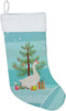 Caroline's Treasures BB9259CS Embden Goose Christmas Christmas Stocking, Teal Fireplace Hanging Stockings Christmas Season Party Decor Family Holi...