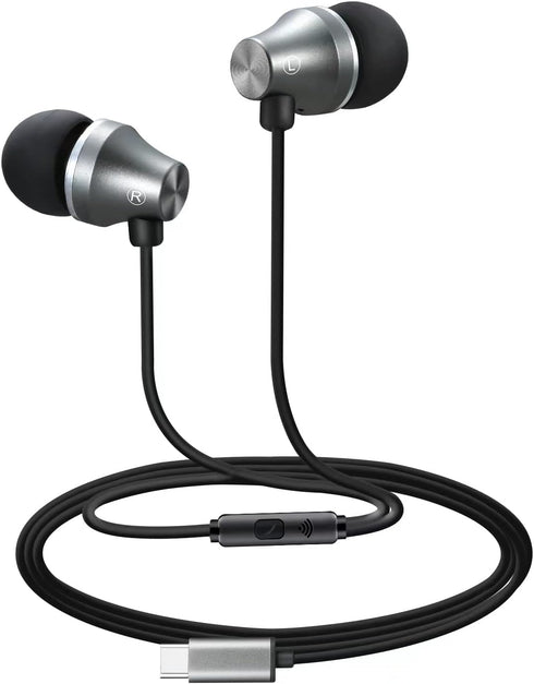 iRAG A101C USB C Headphones Earbuds with Microphone - Wired Type C Plug in in-Ear Earphones for Samsung Galaxy, Google Pixel and Most USB C Device...