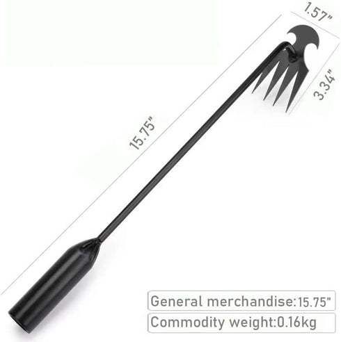 Weed Removal Tool Garden Weeding Tools Manganese Steel Hand Weeder Tool with Handle, 4 Teethes Dual Purpose Manual Weeders Tool for Garden Vegetab...