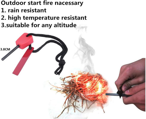 Pocket Chainsaw With Paracord Handle Survival Chain Saw Magnesium Fire Starter 20.5/32.6 Inches Garden Handle Hand Saw with Sharp Teeth Emergency ...