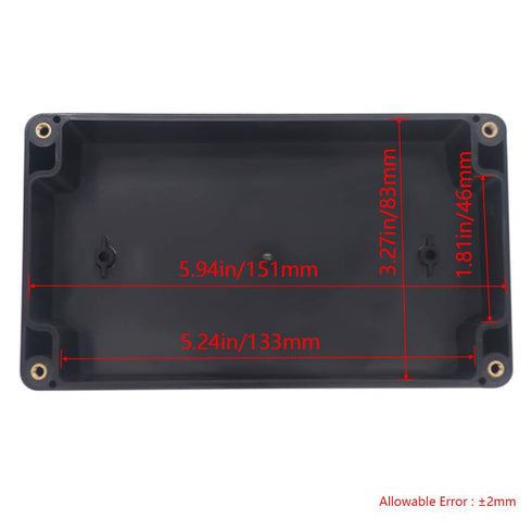 Project Box IP65 Waterproof Junction Box ABS Plastic Black Electrical Boxes DIY Electronic Project Case Power Enclosure 6.22x3.54x2.36 inch (158 x...