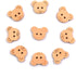 50 Pcs Wooden Bear Buttons with Round 2 Holes DIY Craft Sewing Buttons for Handmade Scrapbooking Art Project Home Ornament...