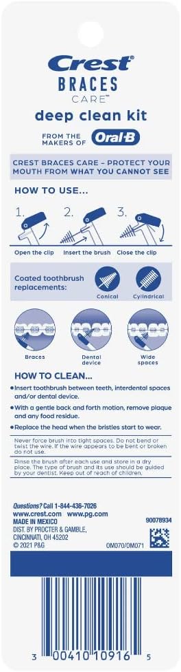 Crest Braces Care Deep Clean Kit with Interdental Toothbrush, 1 Count...