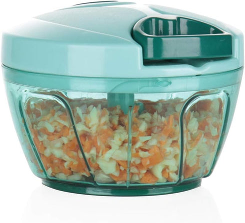 Ourokhome Manual Food Processor Vegetable Chopper, Portable Hand Pull String Garlic Mincer Onion Cutter for Veggies, Ginger, Fruits, Nuts, Herbs, ...