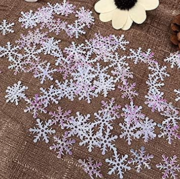 600Pcs White Winter Snowflake Table Confetti, Winter Wonderland Snowflake Confetti for Tables Winter Wonderland Birthday Baby Shower Table Decorat...